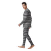 Aztec Texture White And Black Print Pattern Men's Pajamas-grizzshop