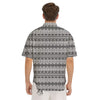 Aztec Texture White And Black Print Pattern Men's Short Sleeve Shirts-grizzshop