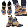 Aztec Tribal Indians Navajo Native American Print Men Leather Boots-grizzshop