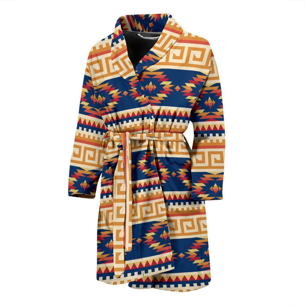 Aztec Tribal Indians Navajo Native American Print Men Long Robe-grizzshop