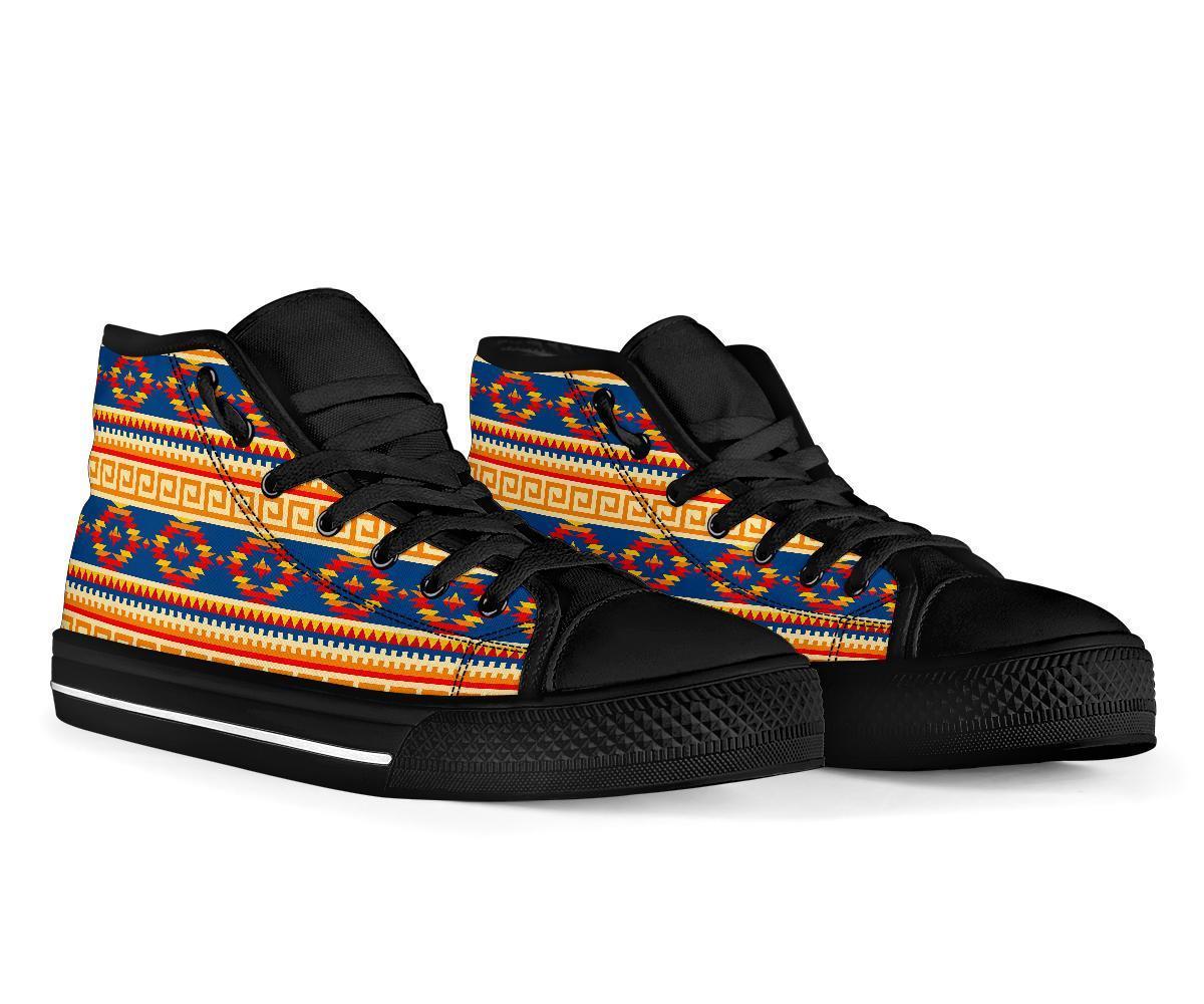 Aztec Tribal Indians Navajo Native American Print Men Women's High Top Shoes-grizzshop