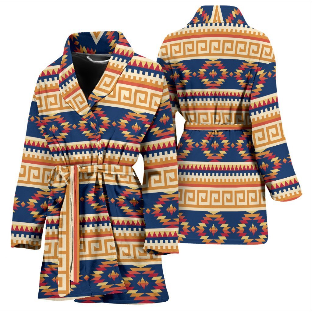 Aztec Tribal Indians Navajo Native American Print Women Long Robe-grizzshop