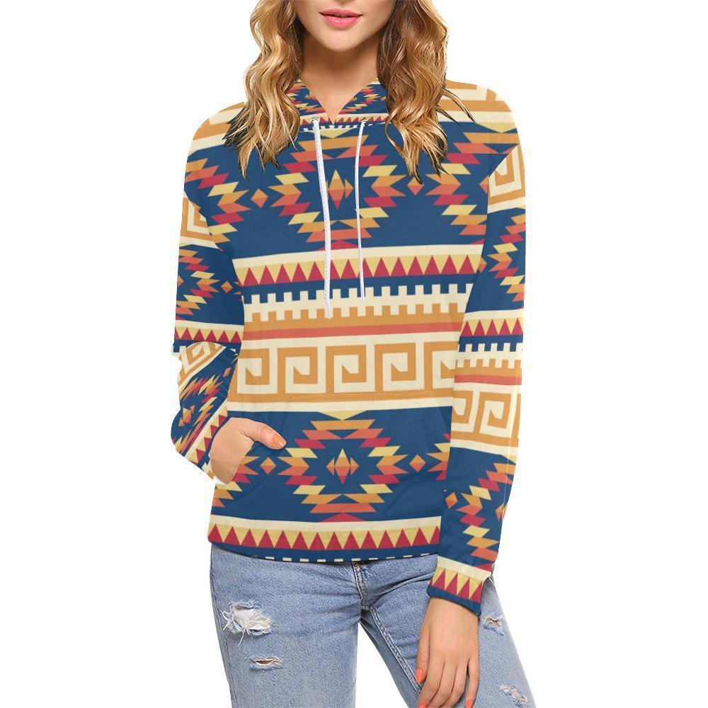 Aztec Tribal Indians Navajo Native American Print Women Pullover Hoodies -grizzshop