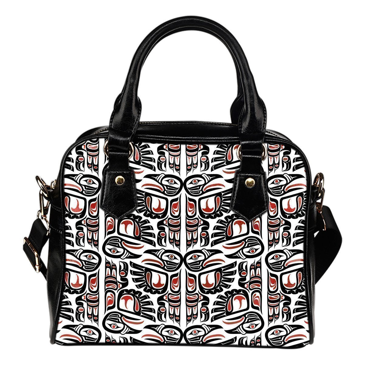 Aztec Tribal Native American Indians Navajo Print Leather Shoulder Handbag-grizzshop