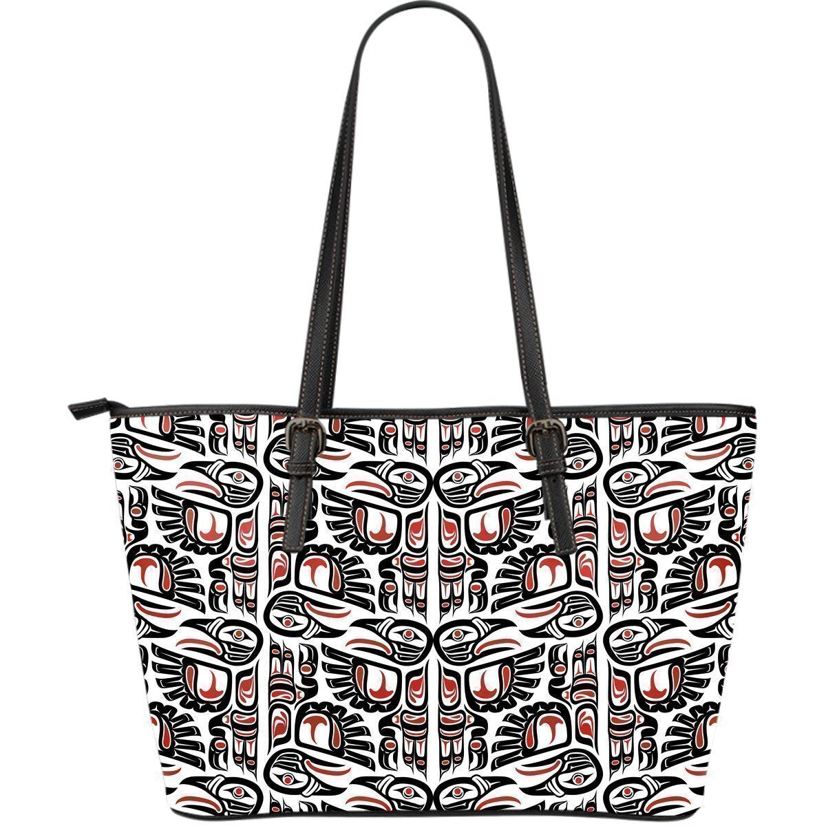 Aztec Tribal Native American Indians Navajo Print Leather Tote Bag-grizzshop