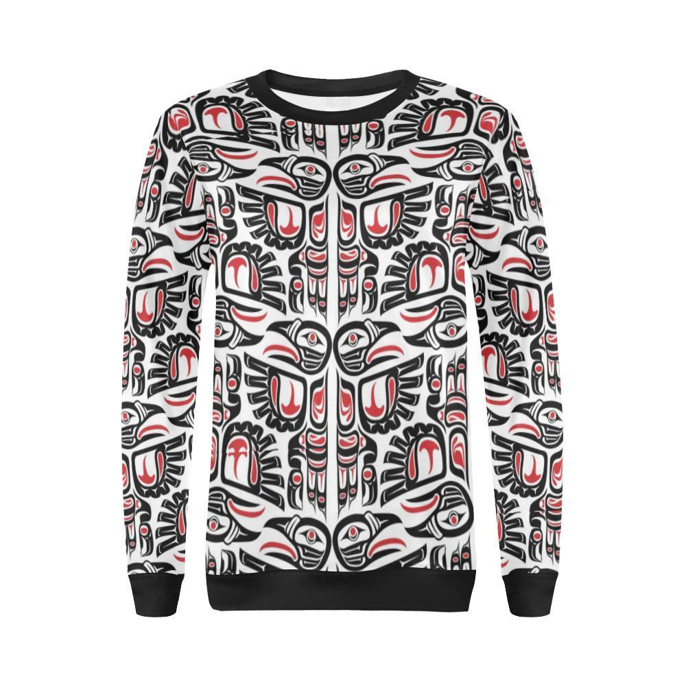 Aztec Tribal Native American Indians Navajo Print Women Crewneck Sweatshirt-grizzshop