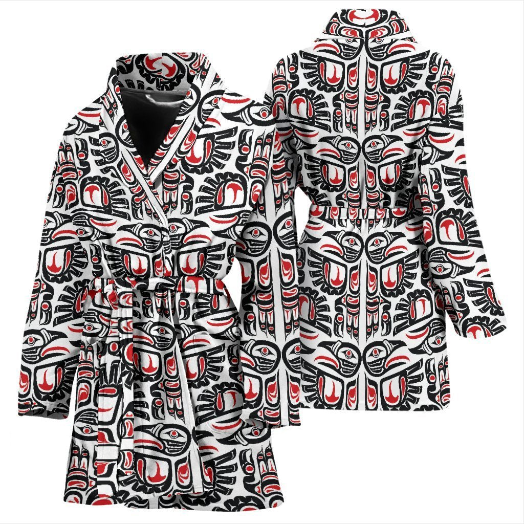 Aztec Tribal Native American Indians Navajo Print Women Long Robe-grizzshop