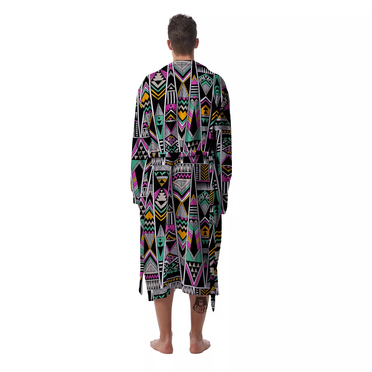 Aztec Tribal Vintage Print Pattern Men's Robe-grizzshop