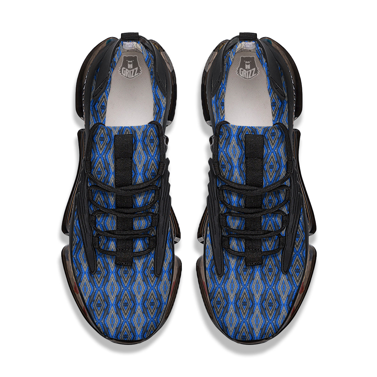 Aztec Trippy Turquoise Ethnic Print Pattern Black Gym Shoes-grizzshop