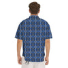 Aztec Trippy Turquoise Ethnic Print Pattern Men's Short Sleeve Shirts-grizzshop