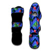 Aztec Tropical Hibiscus Flower Print Pattern Muay Thai Shin Guards-grizzshop