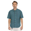 Aztec Turquoise And Blue Print Pattern Men's Short Sleeve Shirts-grizzshop