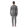 Aztec White And Black Print Pattern Men's Pajamas-grizzshop