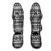 Aztec White And Black Print Pattern Muay Thai Shin Guards-grizzshop