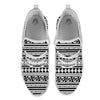 Aztec White And Black Print Pattern White Athletic Shoes-grizzshop