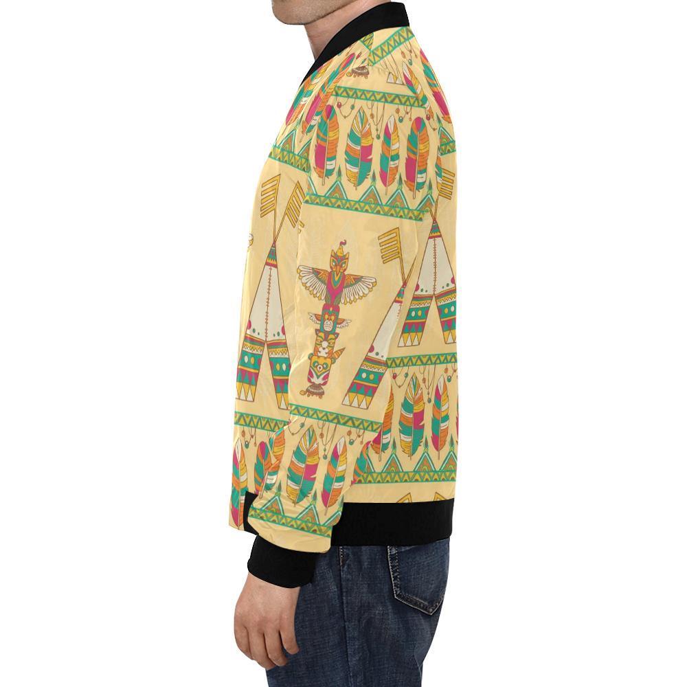 Aztec Indians Navajo Tribal Native American Print Men's Bomber Jacket-grizzshop