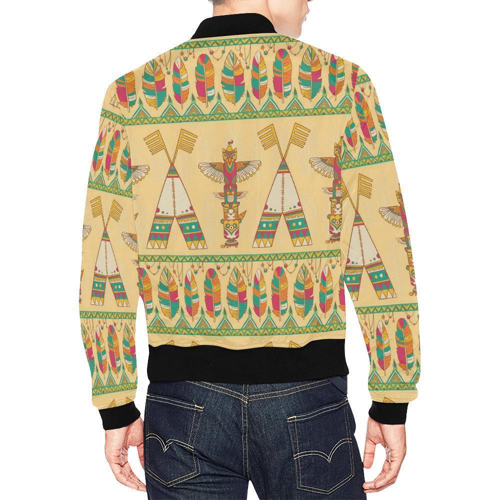 Aztec Indians Navajo Tribal Native American Print Men's Bomber Jacket-grizzshop