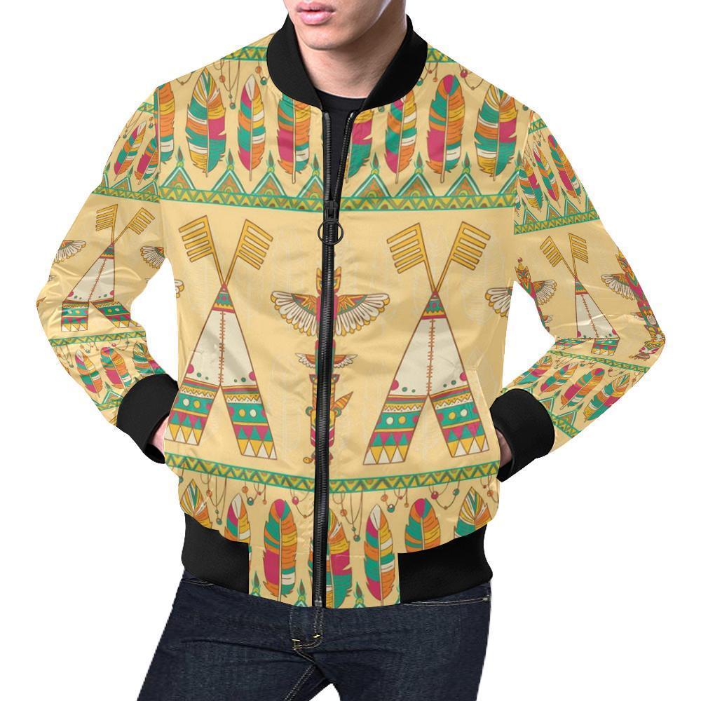 Aztec Indians Navajo Tribal Native American Print Men's Bomber Jacket-grizzshop