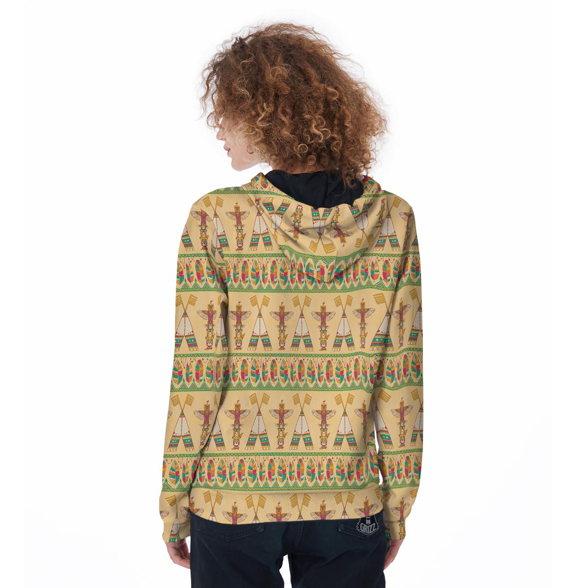 Aztec Indians Navajo Tribal Native American Print Women Zip Up Hoodies-grizzshop