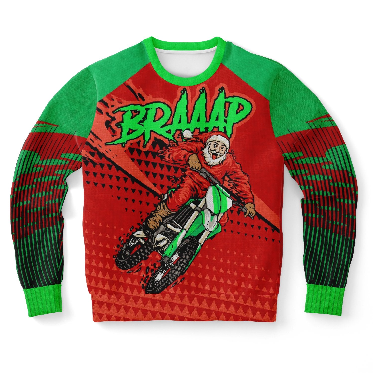 BRAAAP Motorcross Santa Ugly Christmas Sweater-grizzshop