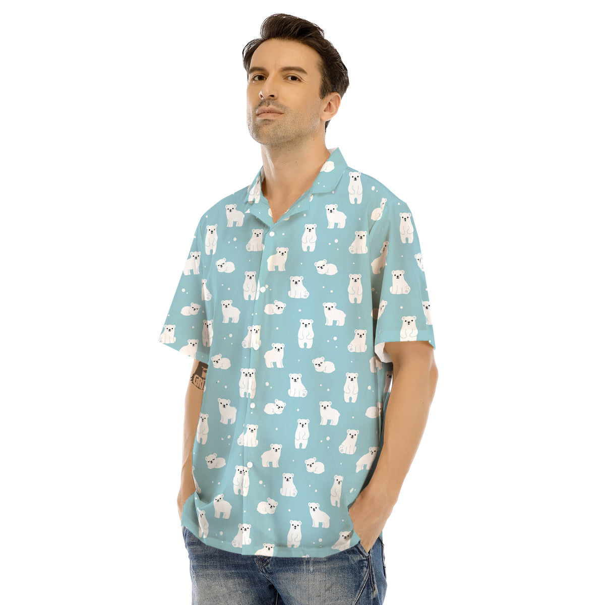 Baby Bear Cartoon Cute Print Pattern Men's Hawaiian Shirt-grizzshop