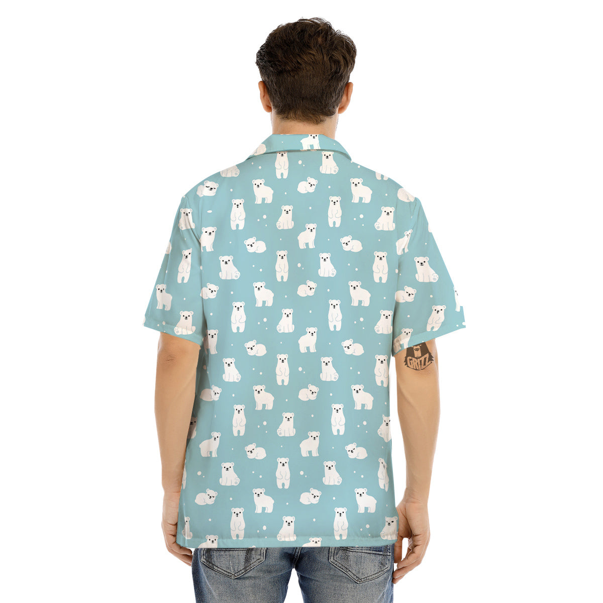Baby Bear Cartoon Cute Print Pattern Men's Hawaiian Shirt-grizzshop