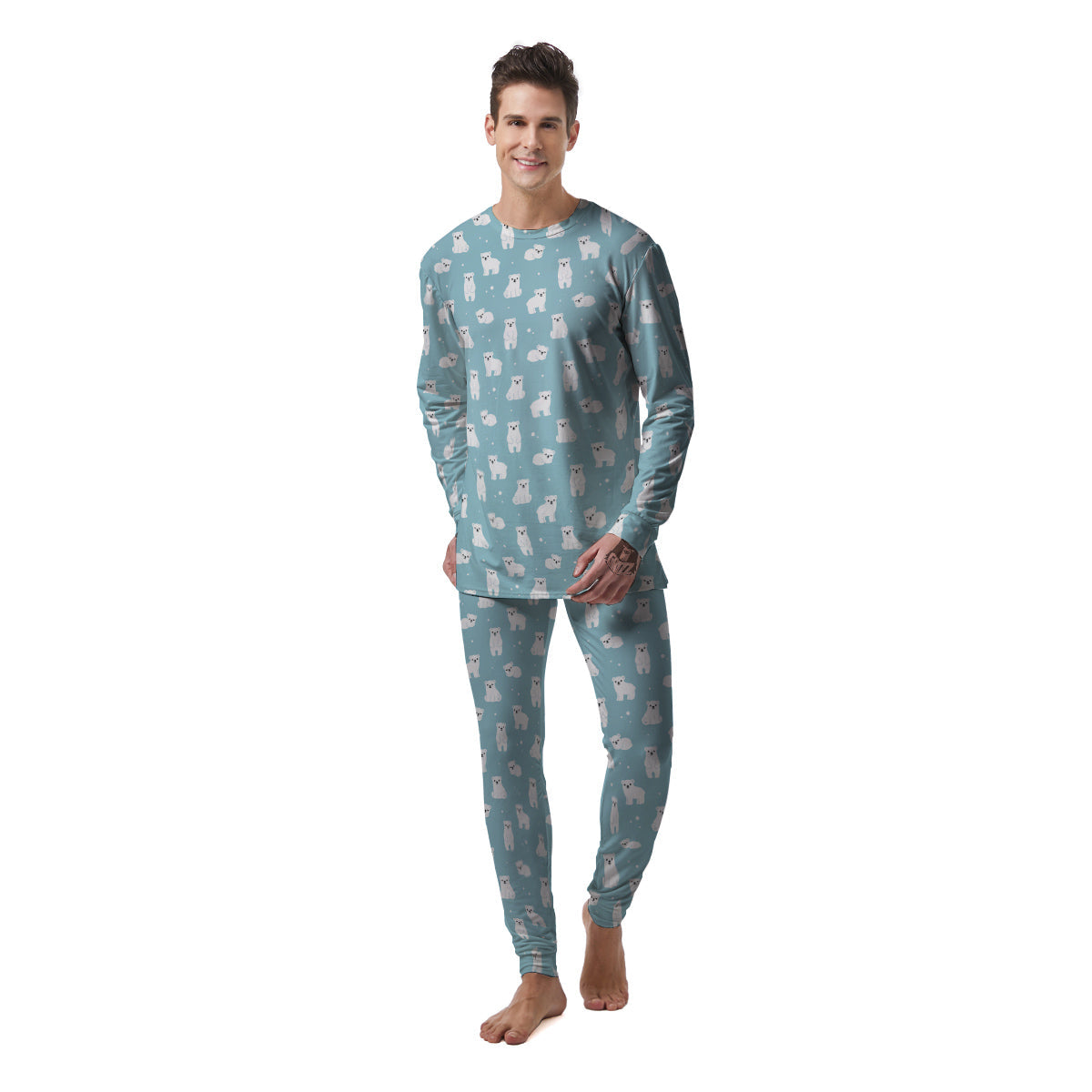 Baby Bear Cartoon Cute Print Pattern Men's Pajamas-grizzshop