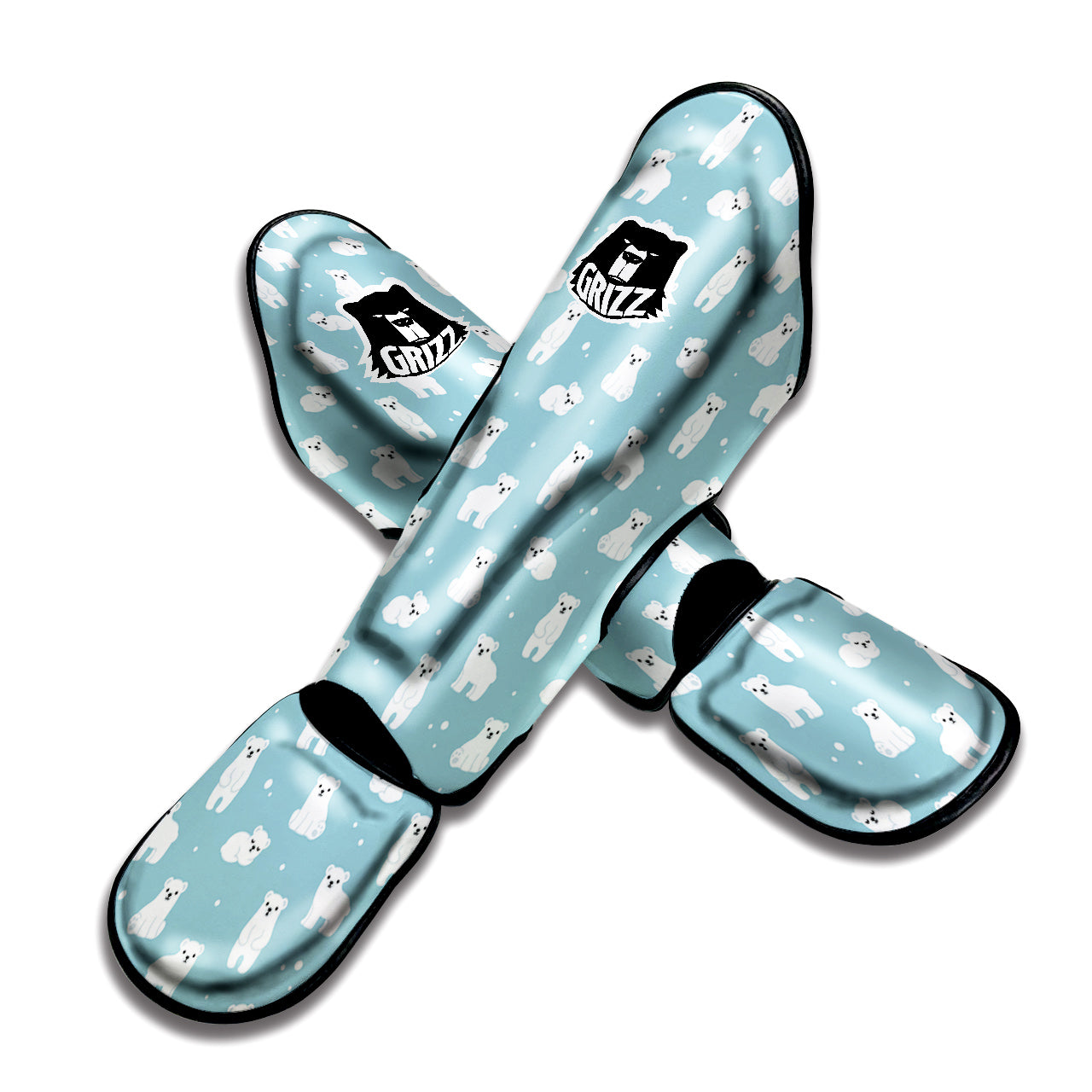 Baby Bear Cartoon Cute Print Pattern Muay Thai Shin Guards-grizzshop