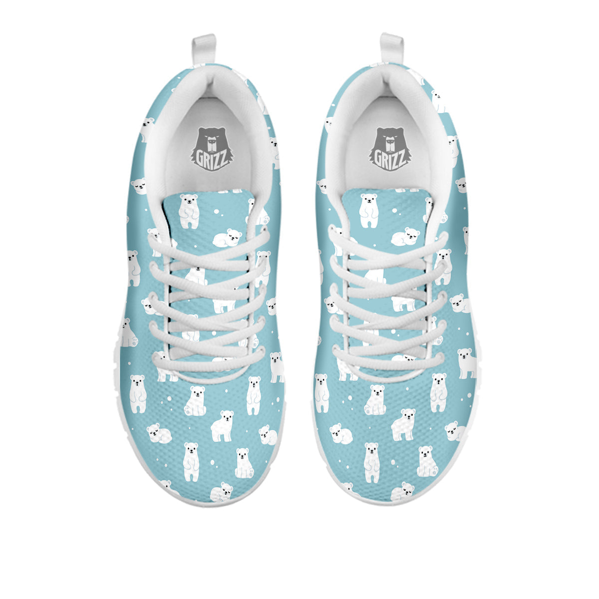 Baby Bear Cartoon Cute Print Pattern White Sneaker-grizzshop