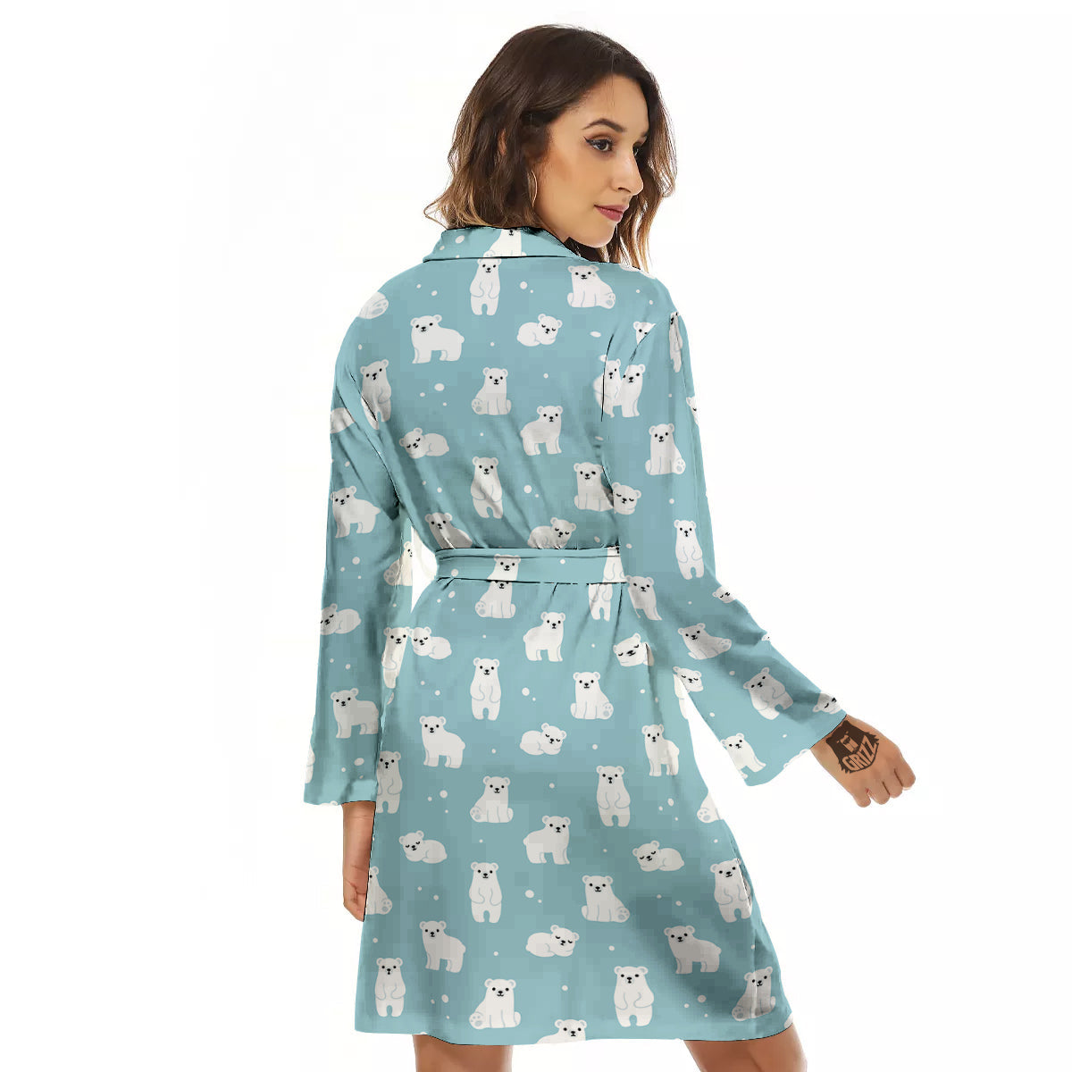Baby Bear Cartoon Cute Print Pattern Women's Robe-grizzshop