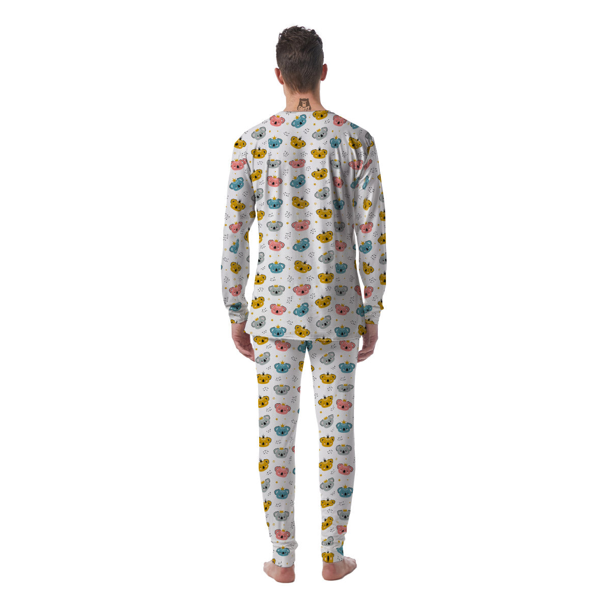 Baby Bear Colorful Cartoon Print Pattern Men's Pajamas-grizzshop