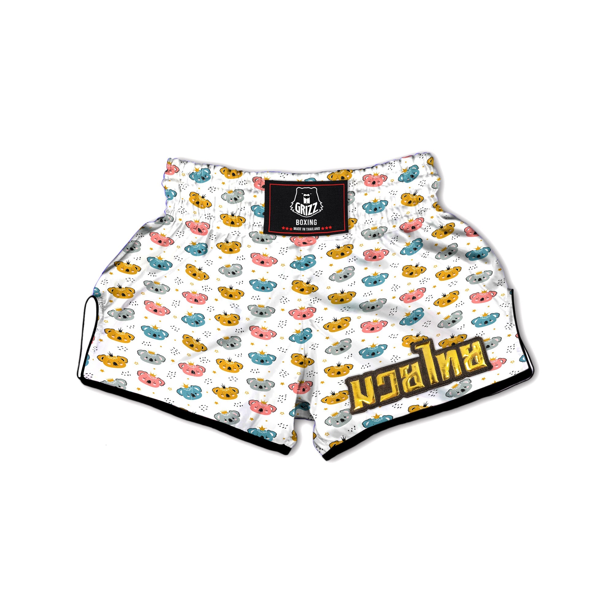 Baby Bear Colorful Cartoon Print Pattern Muay Thai Boxing Shorts-grizzshop