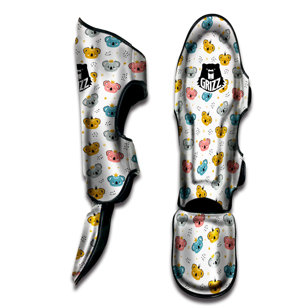 Baby Bear Colorful Cartoon Print Pattern Muay Thai Shin Guards-grizzshop
