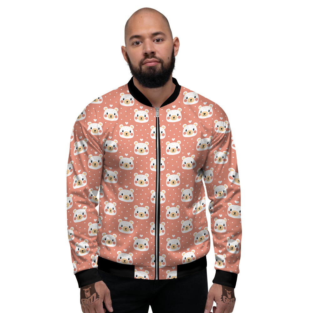 Baby Bear Cute Polka Dot Print Pattern Men's Bomber Jacket-grizzshop