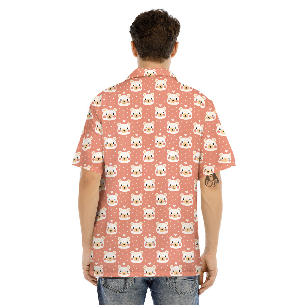 Baby Bear Cute Polka Dot Print Pattern Men's Hawaiian Shirt-grizzshop