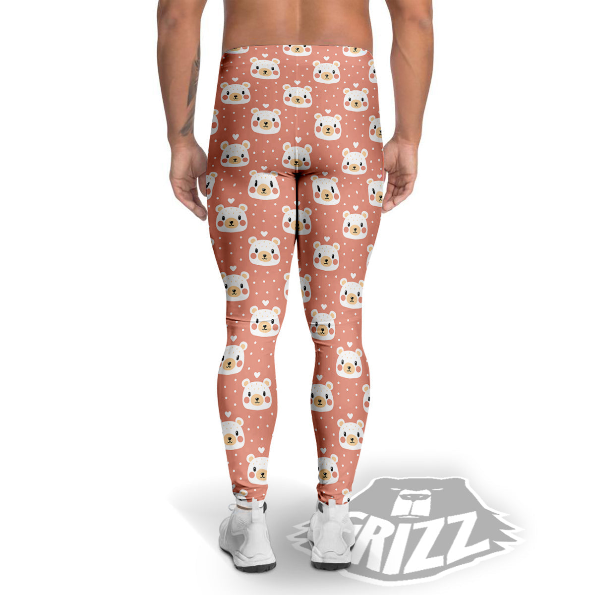 Baby Bear Cute Polka Dot Print Pattern Men's Leggings-grizzshop