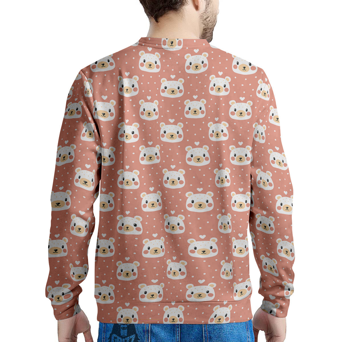 Baby Bear Cute Polka Dot Print Pattern Men's Sweatshirt-grizzshop