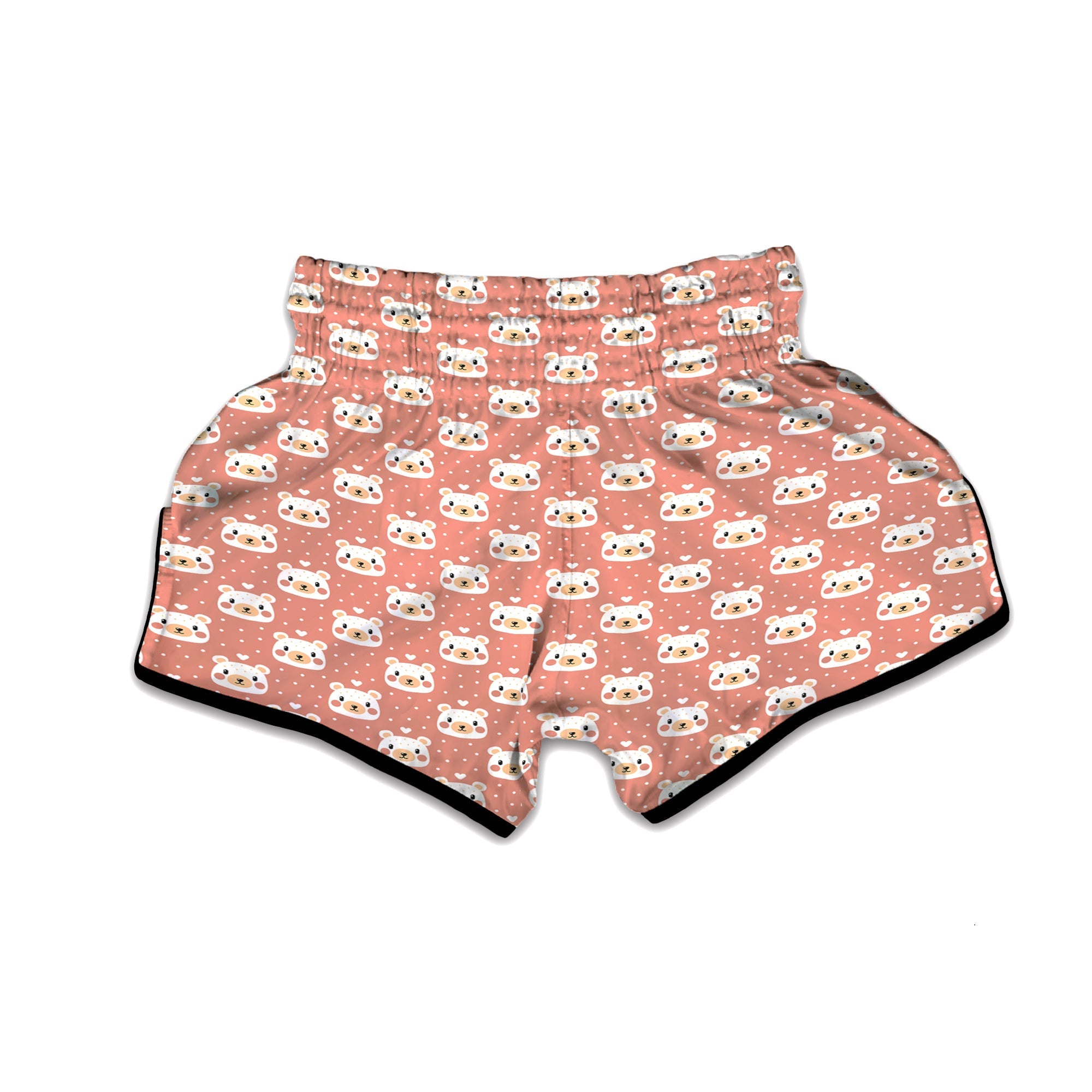 Baby Bear Cute Polka Dot Print Pattern Muay Thai Boxing Shorts-grizzshop