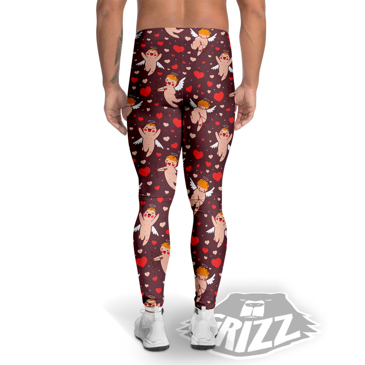 Baby Cupid Print Pattern Men's Leggings-grizzshop