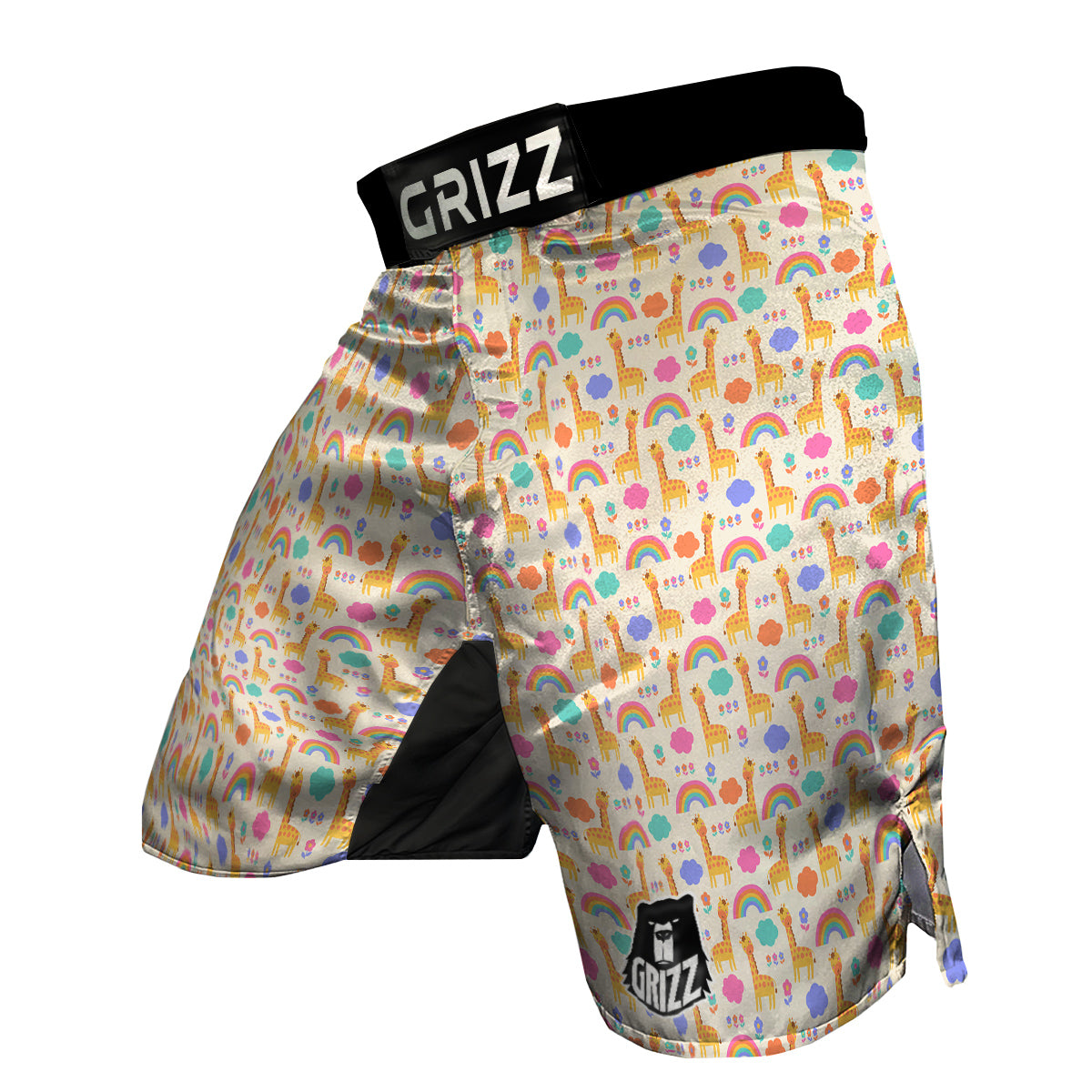 Baby Giraffe Cute Print Pattern MMA Shorts-grizzshop