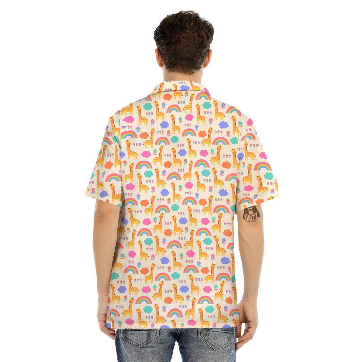Baby Giraffe Cute Print Pattern Men's Hawaiian Shirt-grizzshop