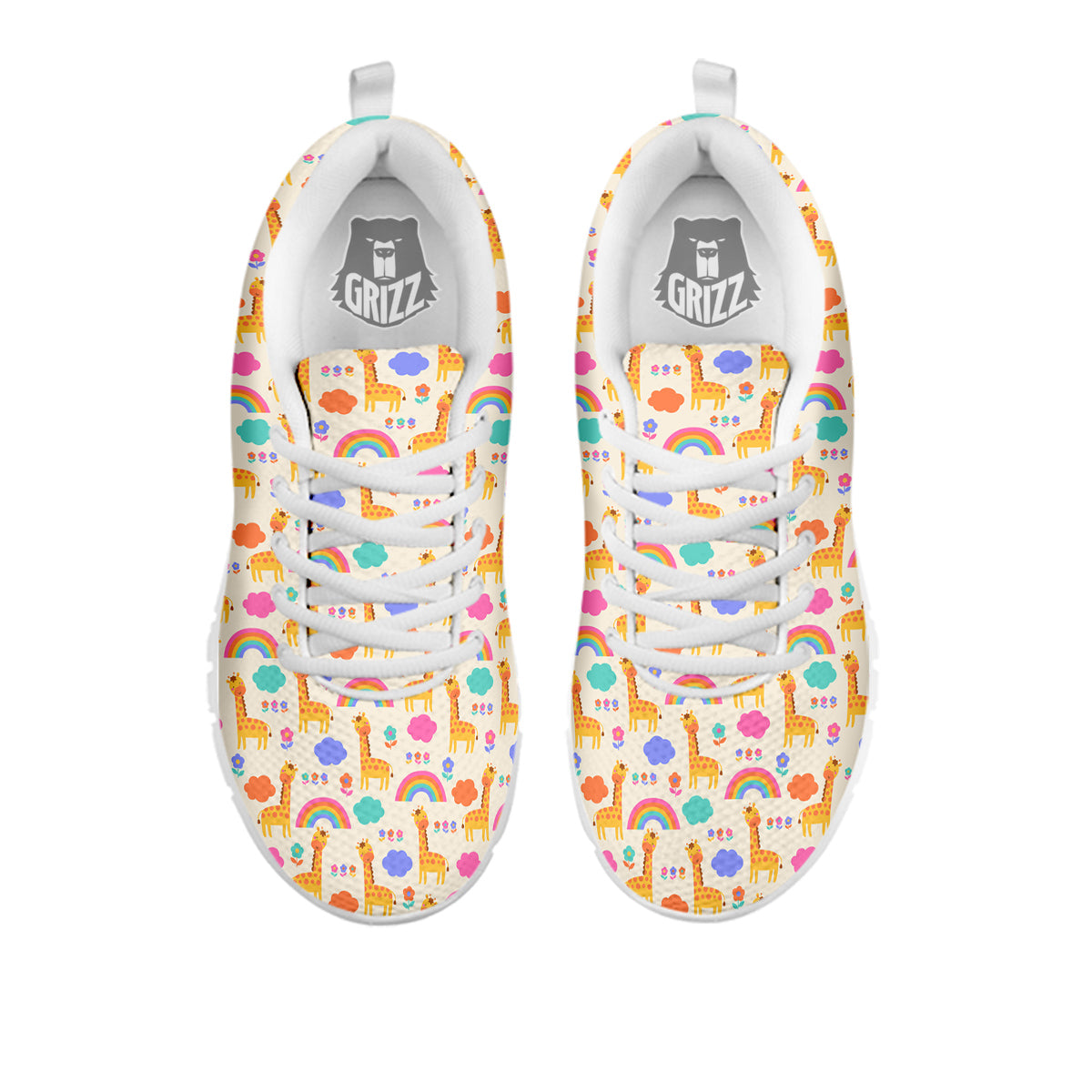 Baby Giraffe Cute Print Pattern White Sneaker-grizzshop