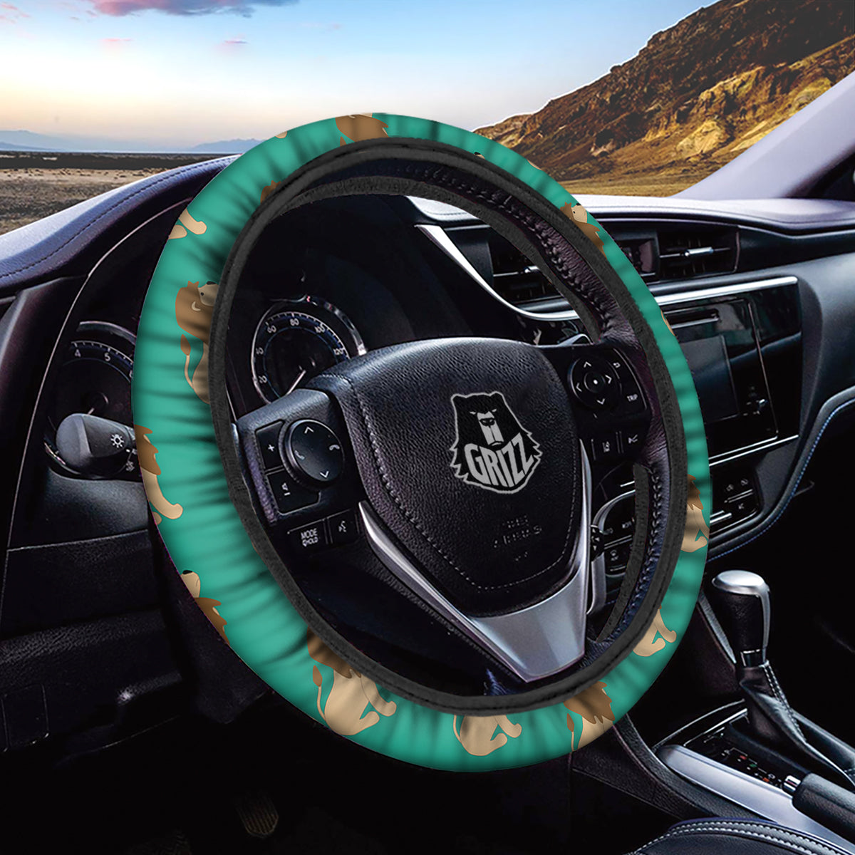 Baby Lion Print Pattern Car Steering Wheel Cover-grizzshop