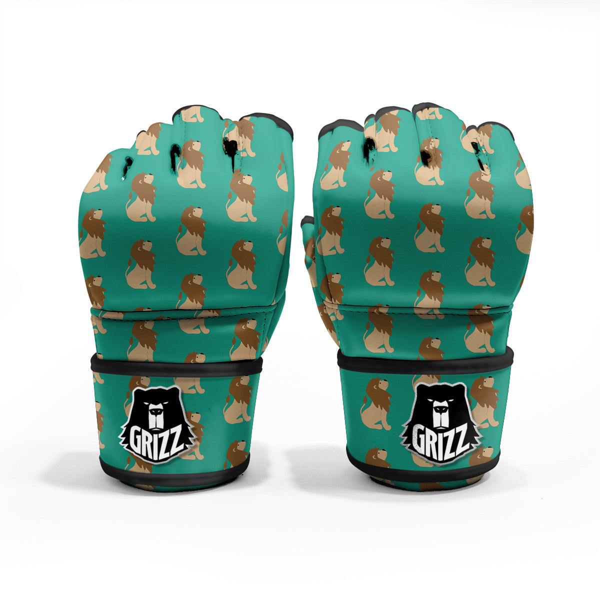 Baby Lion Print Pattern MMA Gloves-grizzshop