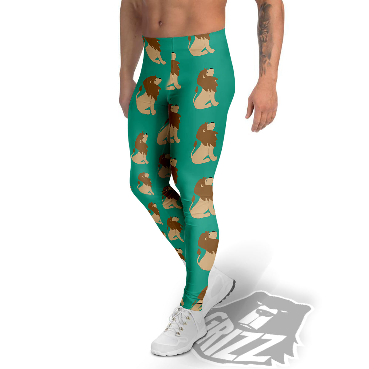 Baby Lion Print Pattern Men's Leggings-grizzshop