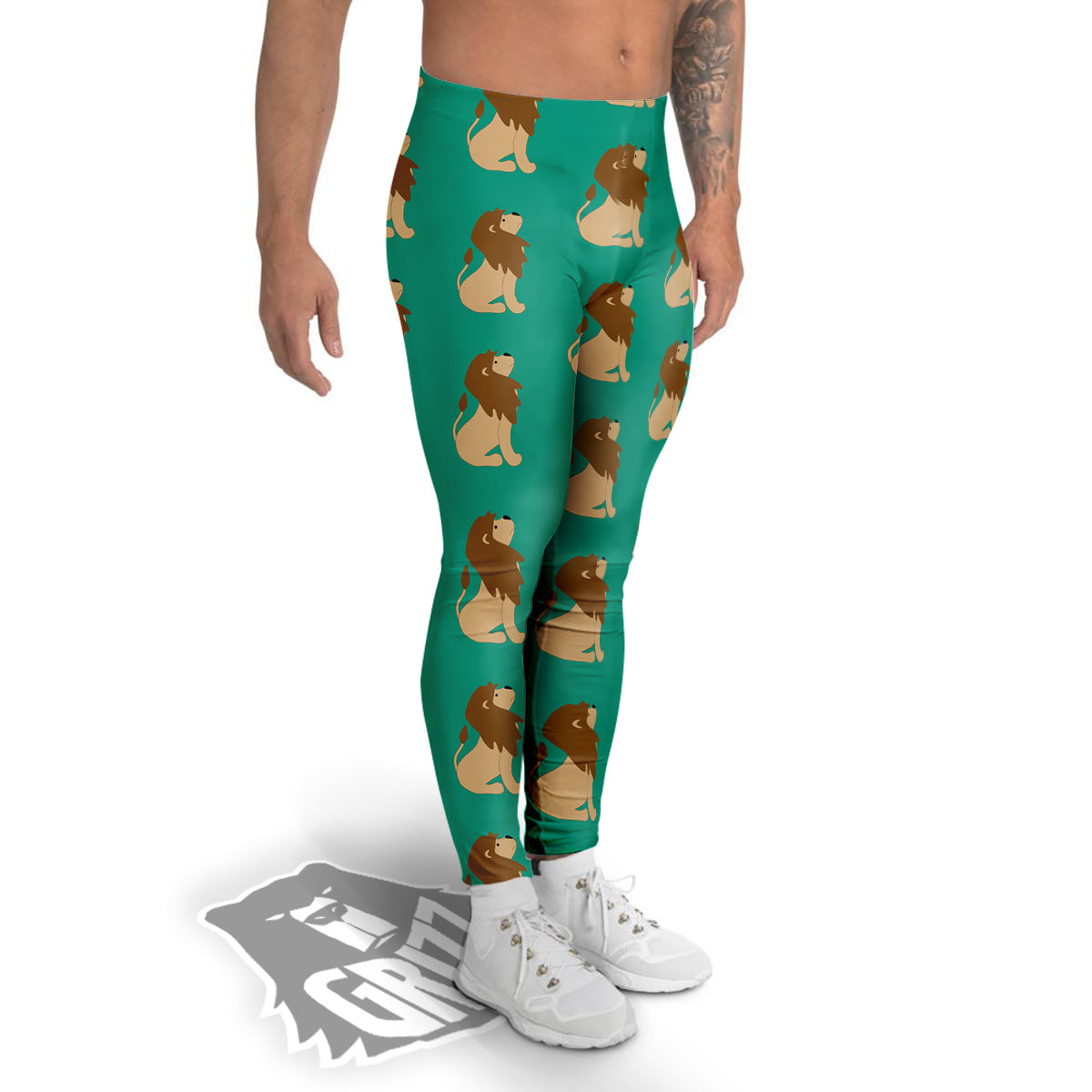 Baby Lion Print Pattern Men's Leggings-grizzshop