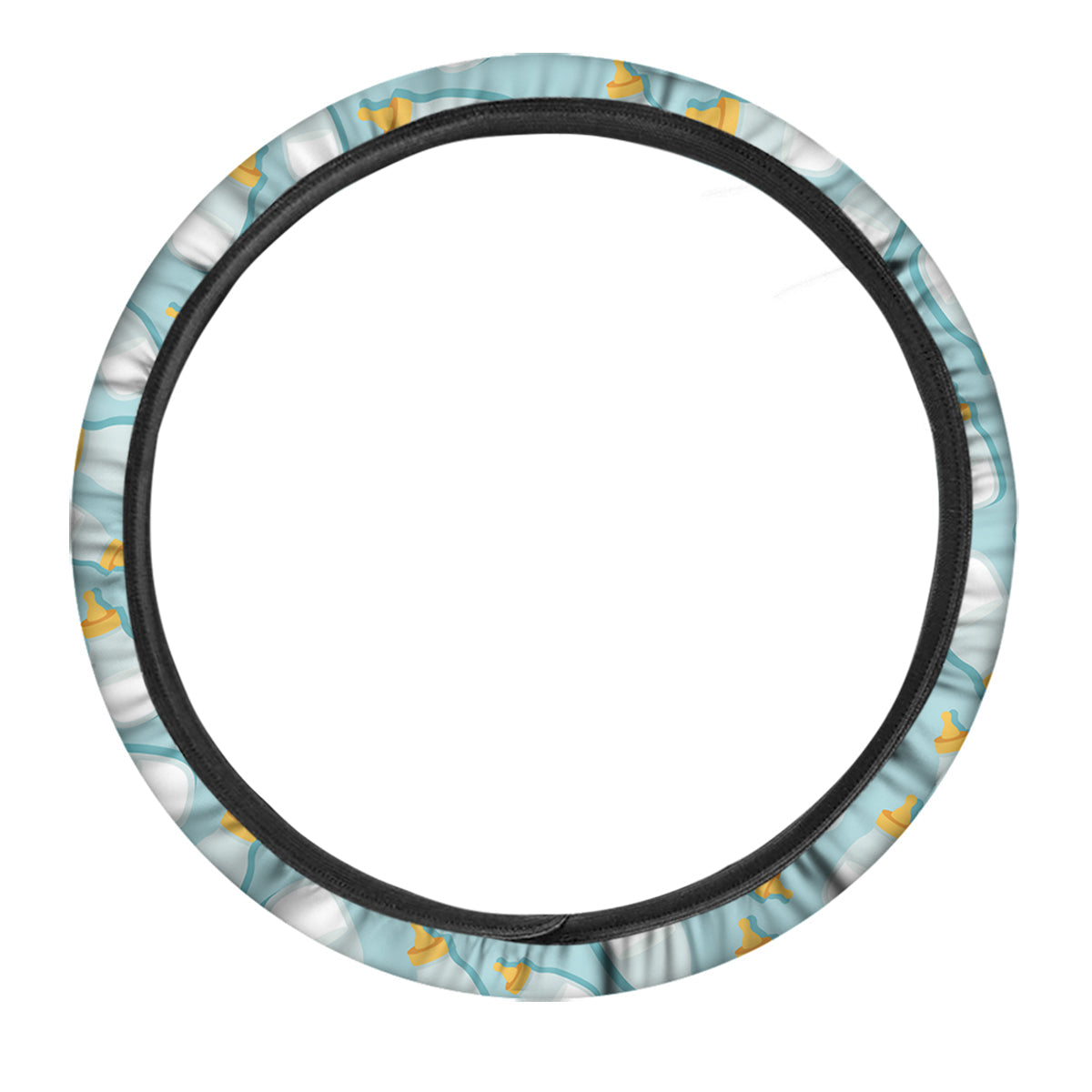 Baby Mike And Bottles Print Pattern Car Steering Wheel Cover-grizzshop