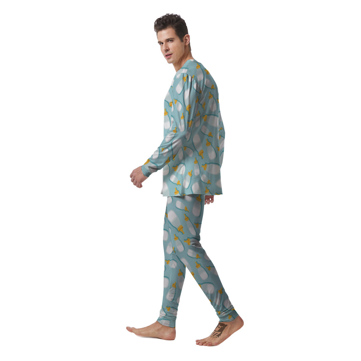 Baby Mike And Bottles Print Pattern Men's Pajamas-grizzshop