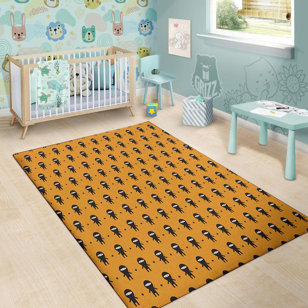 Baby Ninja Print Pattern Floor Mat-grizzshop