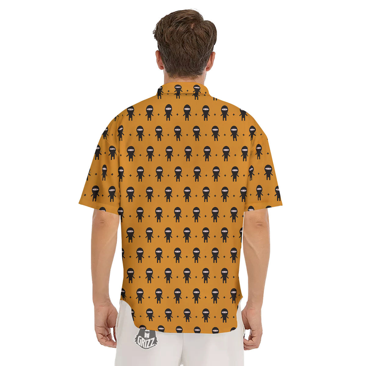 Baby Ninja Print Pattern Men's Short Sleeve Shirts-grizzshop